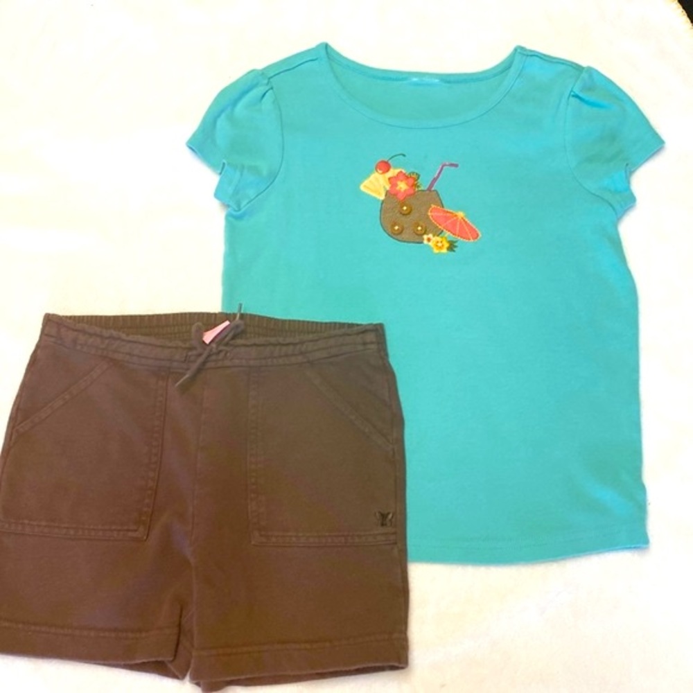 Copper Key Girls 6 Matching Shorts/Embroidered Top Set